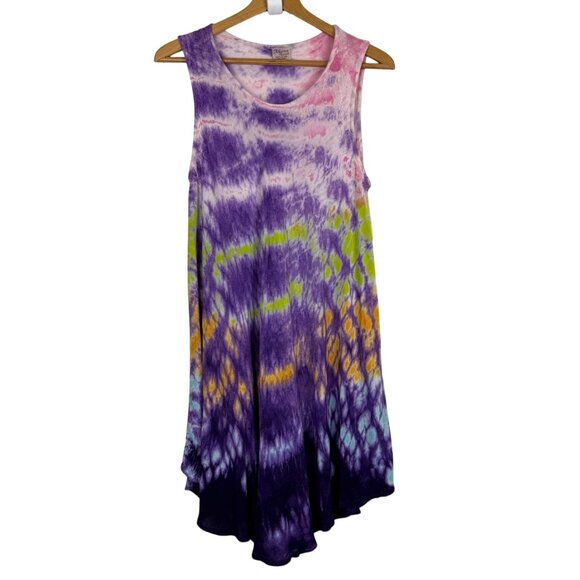 Advance Apparels Dresses & Skirts - Advance Apparels Tie-Dye Dress Free Size Sleeveless Embroidered Boho Travel